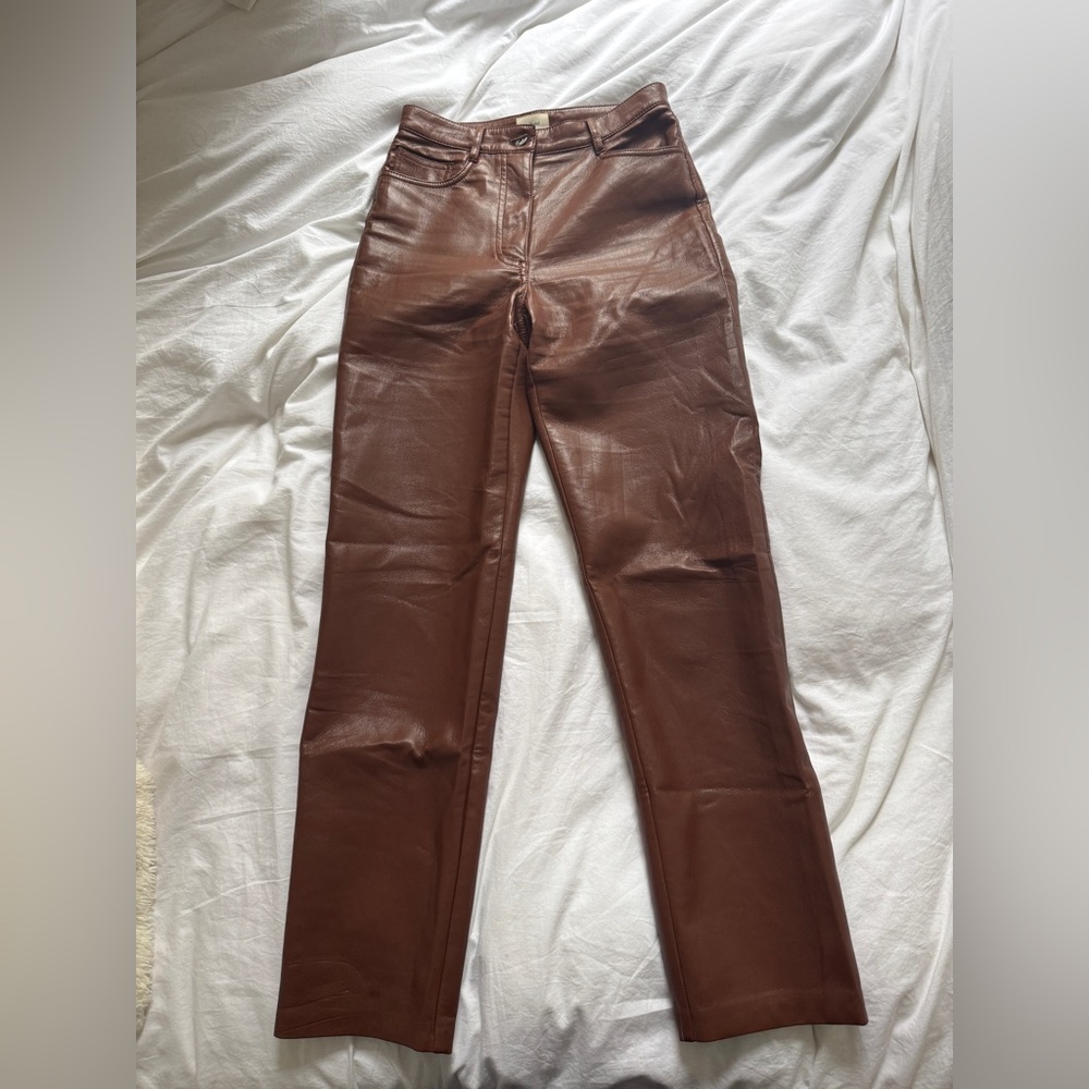 Wilfred Melina Faux Leather Pants in cognac